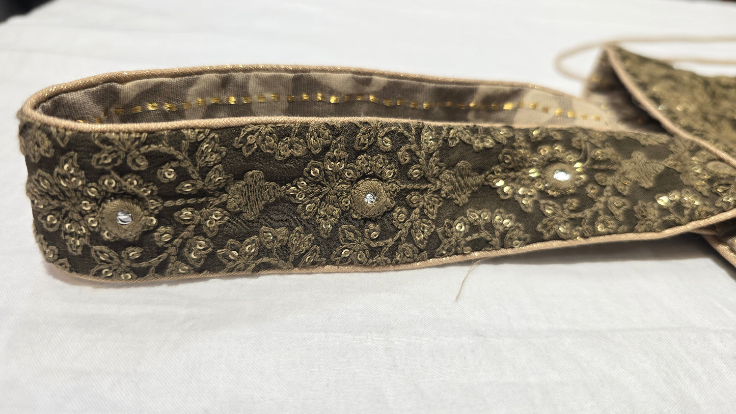 Ayaan Emerald Gold Embroidered Festive Potli
