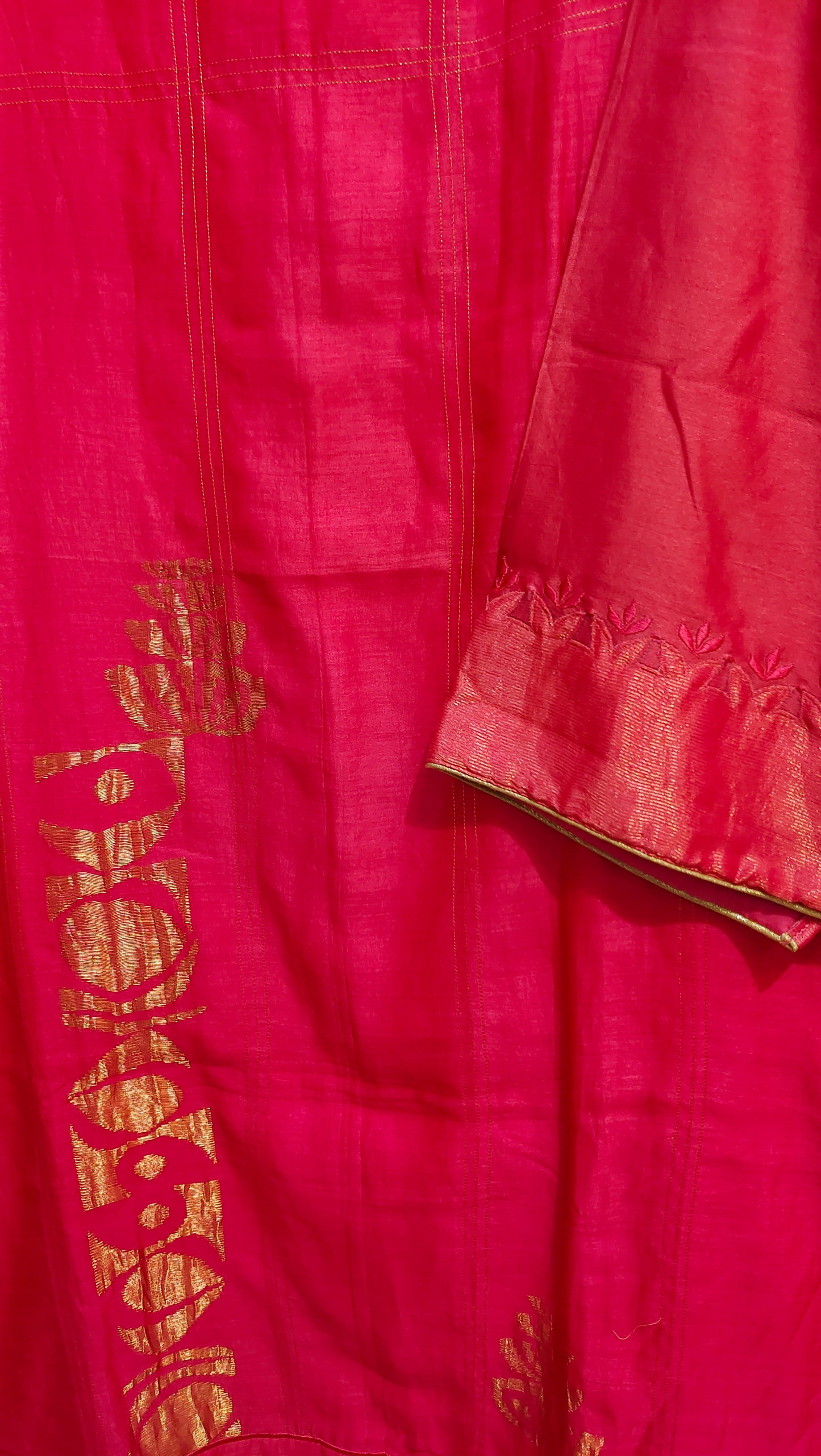 Semi Stitched Chanderi Formal Suitset