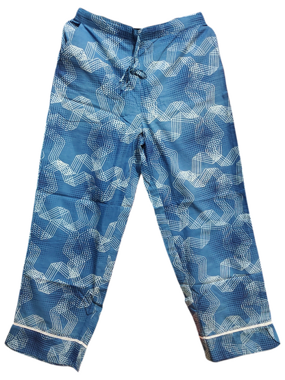 Stitched Cotton Indigo blockprinted coordset