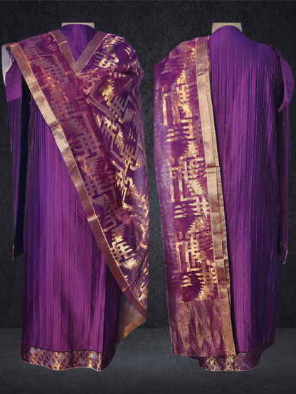 Semi Stitched Formal chanderi Suitset