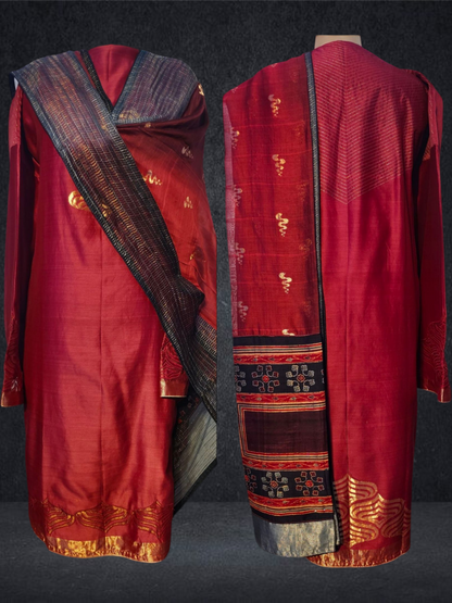 Semi Stitched Formal chanderi Suitset