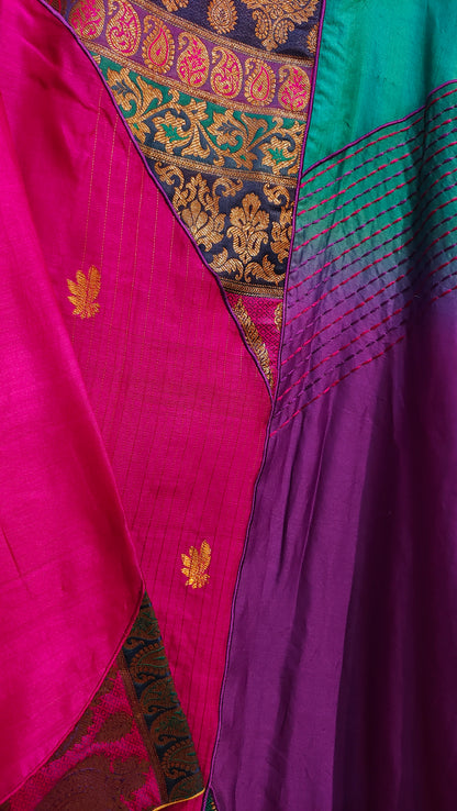 Semi Stitched Chanderi Formal Suitset