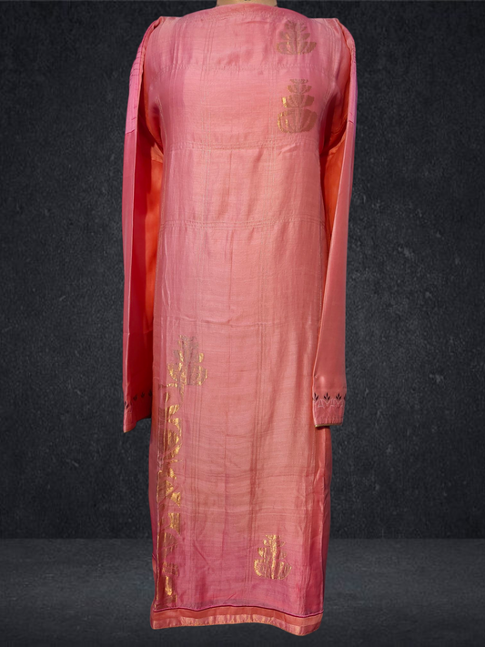Semi Stitched Chanderi kurta