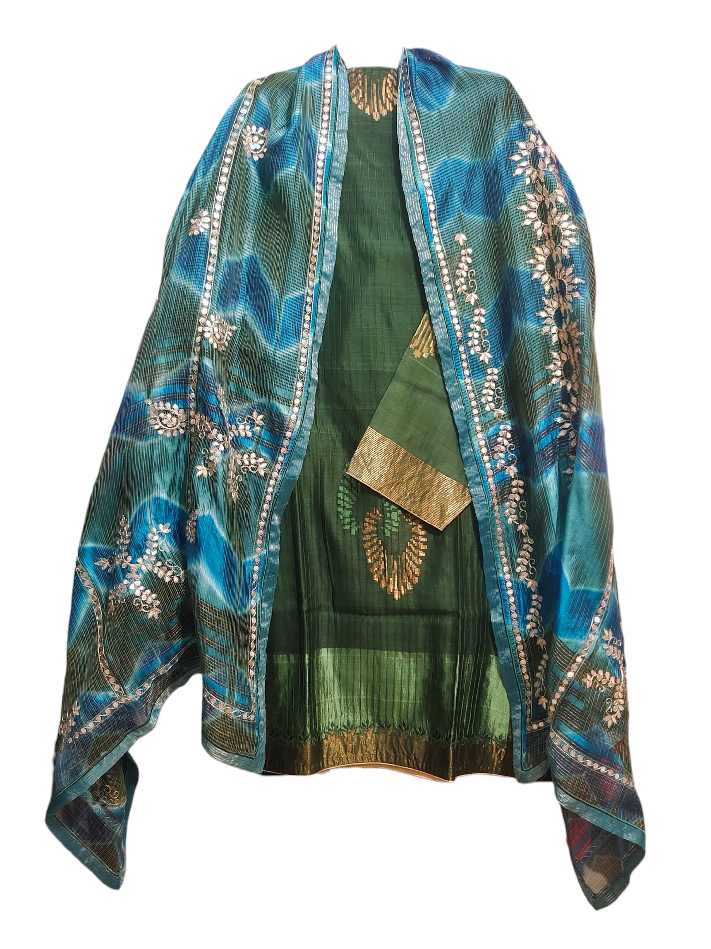 Semi Stitched Formal chanderi Suitset