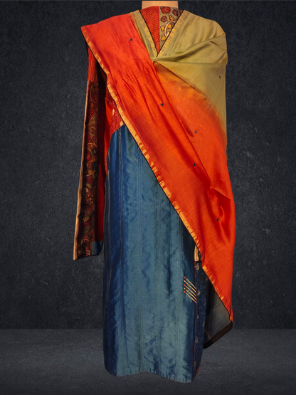 Semi Stitched Formal chanderi Suitset