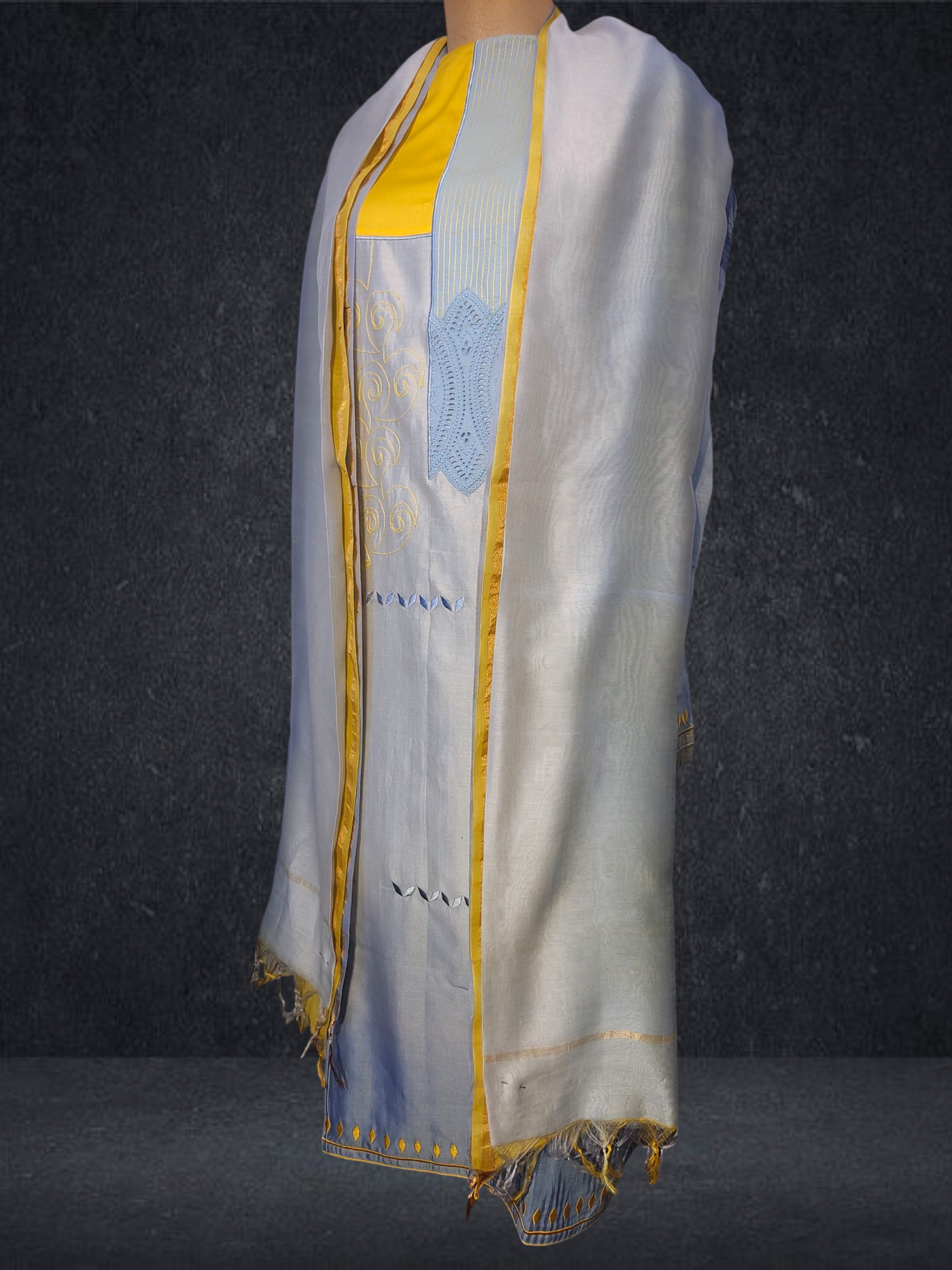 Semi Stitched Formal chanderi Suitset VISHAL KAPUR