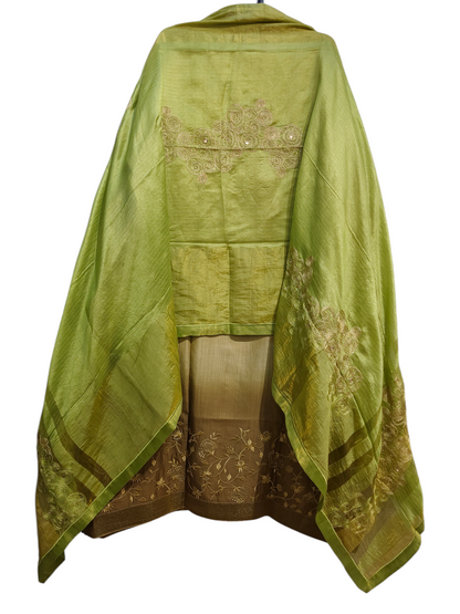 Semi Stitched Formal chanderi Suitset