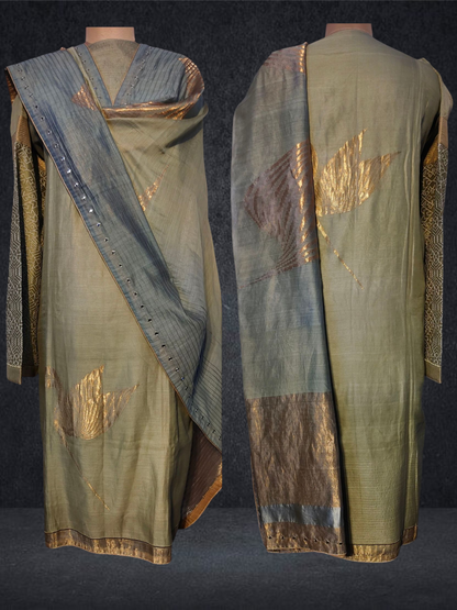 Semi Stitched Formal chanderi Suitset