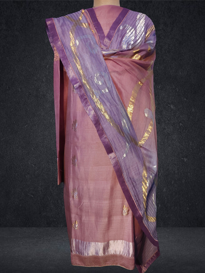 Semi Stitched Formal chanderi Suitset