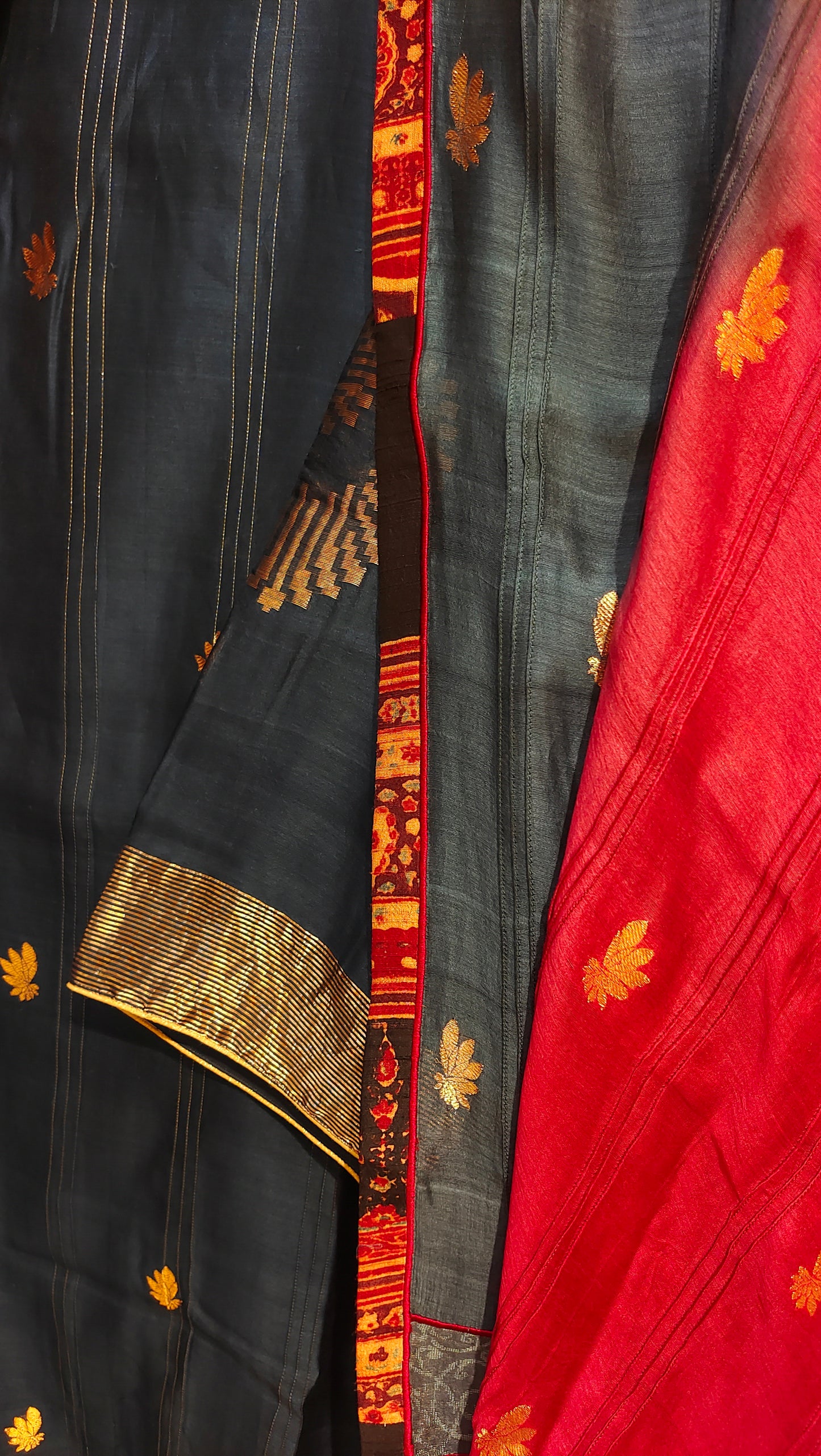 Semi Stitched Chanderi Formal Suitset