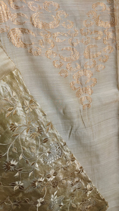 Semi Stitched Formal chanderi Suitset