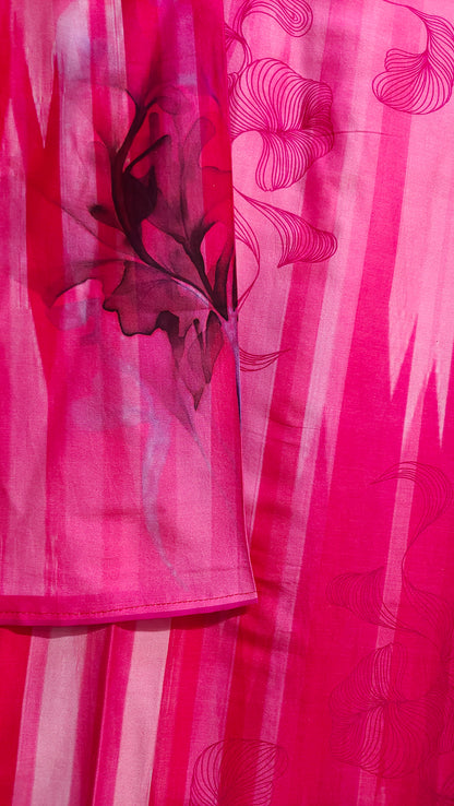 Semi Stitched Chanderi Casual Suitset