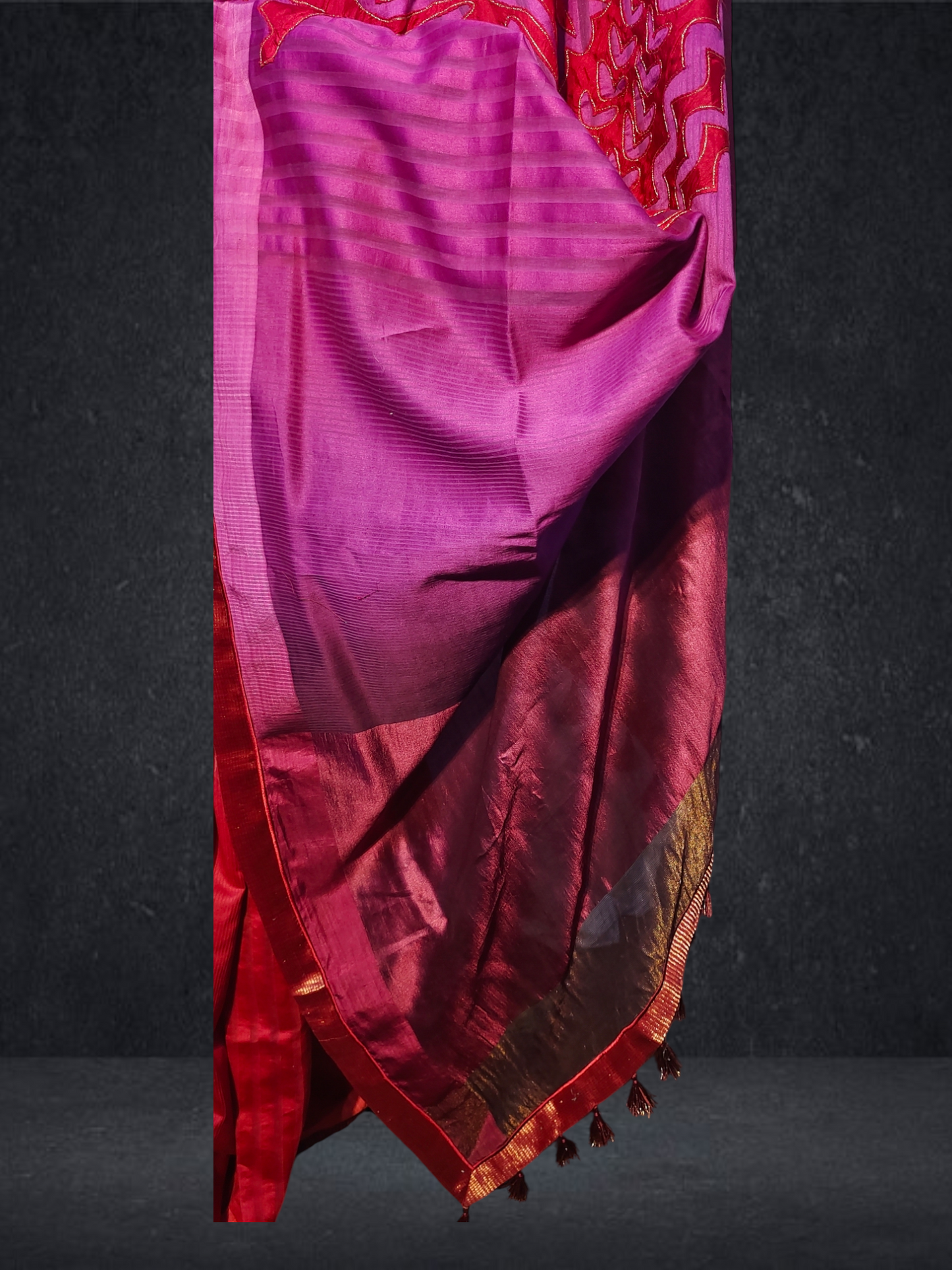 Formal Silk Katab Applique Saree