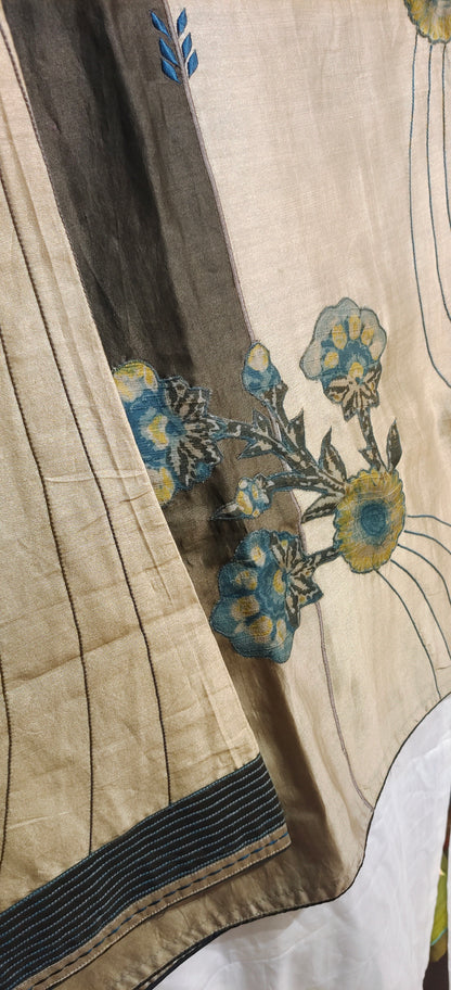 Semi Stitched Chanderi Ajrakh Short Tunic