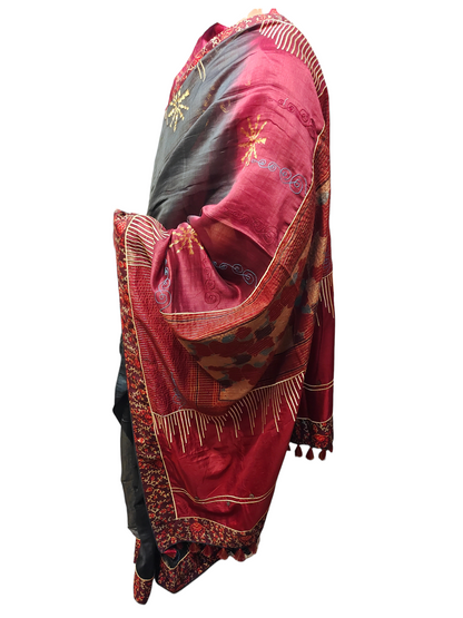 Formal Chanderi Zari Woven With Ajrakh Saree