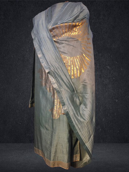 Semi Stitched Formal chanderi Suitset