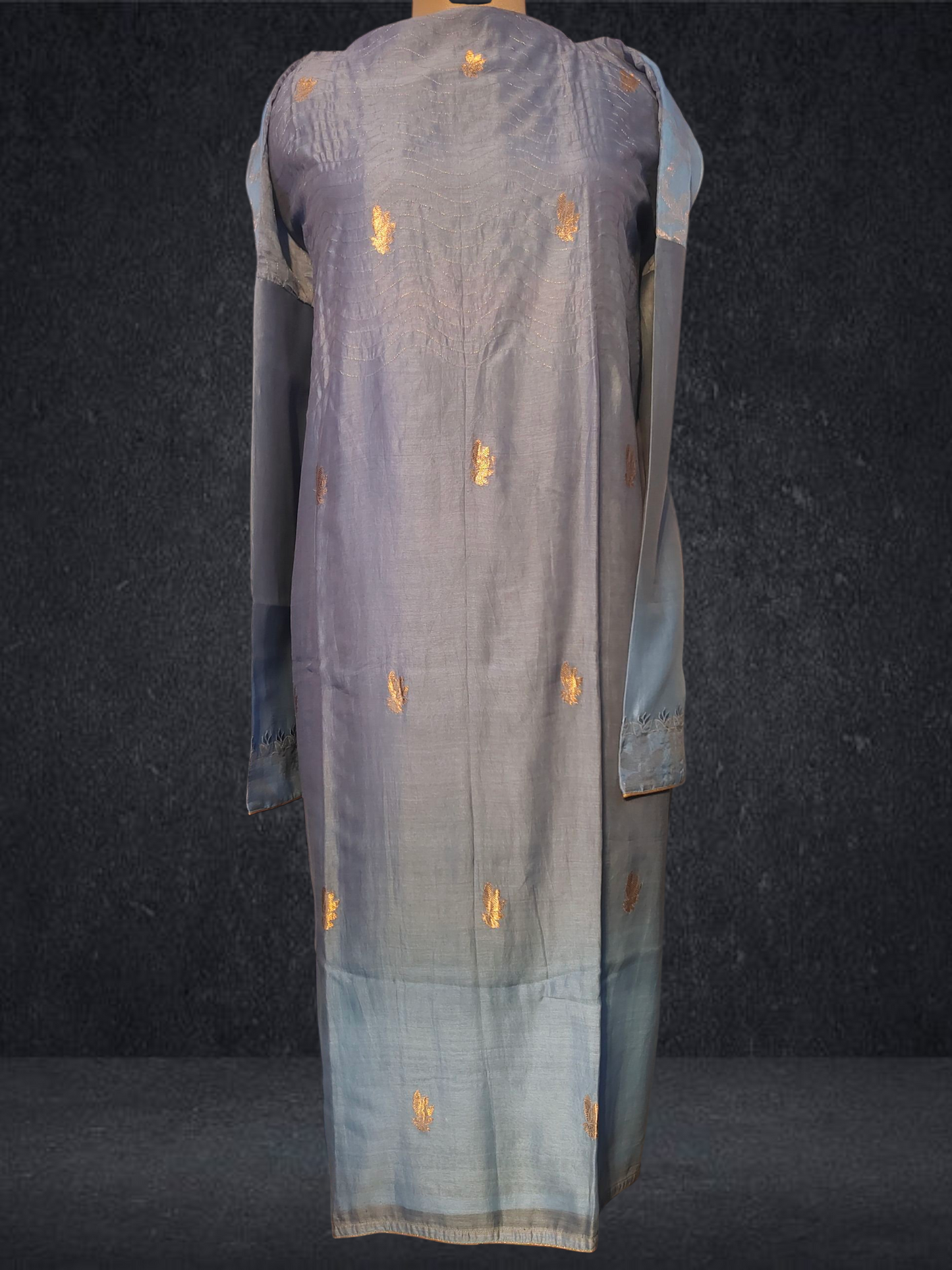 Semi Stitched Formal chanderi Suitset