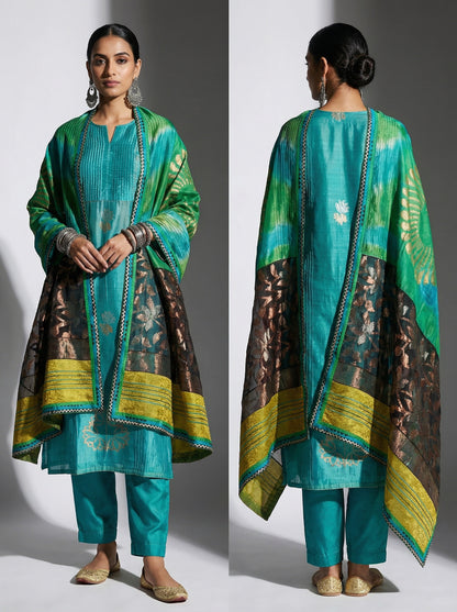 Semi Stitched Formal Chanderi Suitset