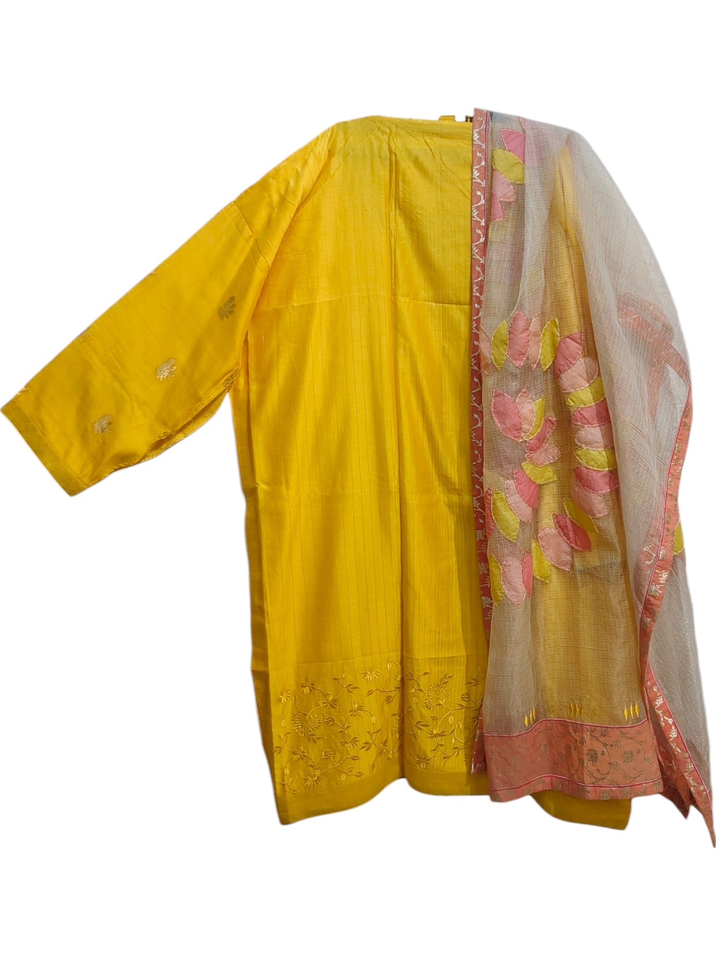 Semi Stitched Chanderi Formal Suitset