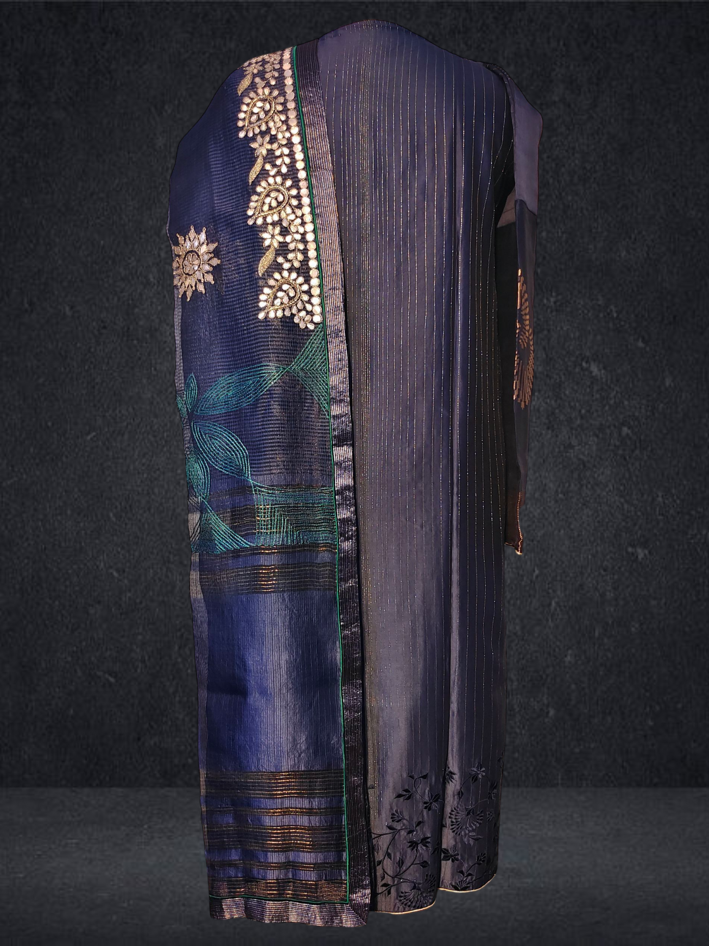 Semi Stitched Formal chanderi Suitset