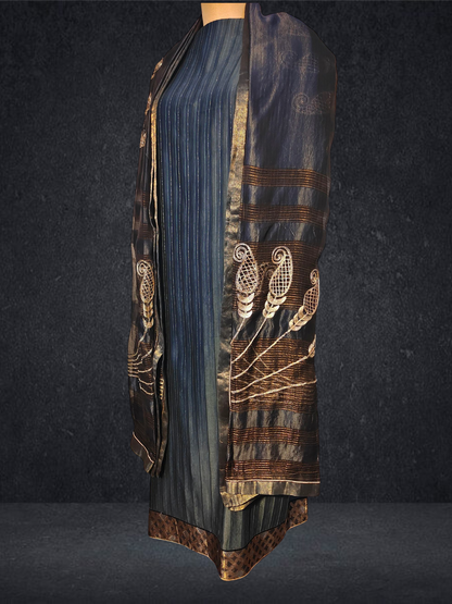 Semi Stitched Formal chanderi Suitset