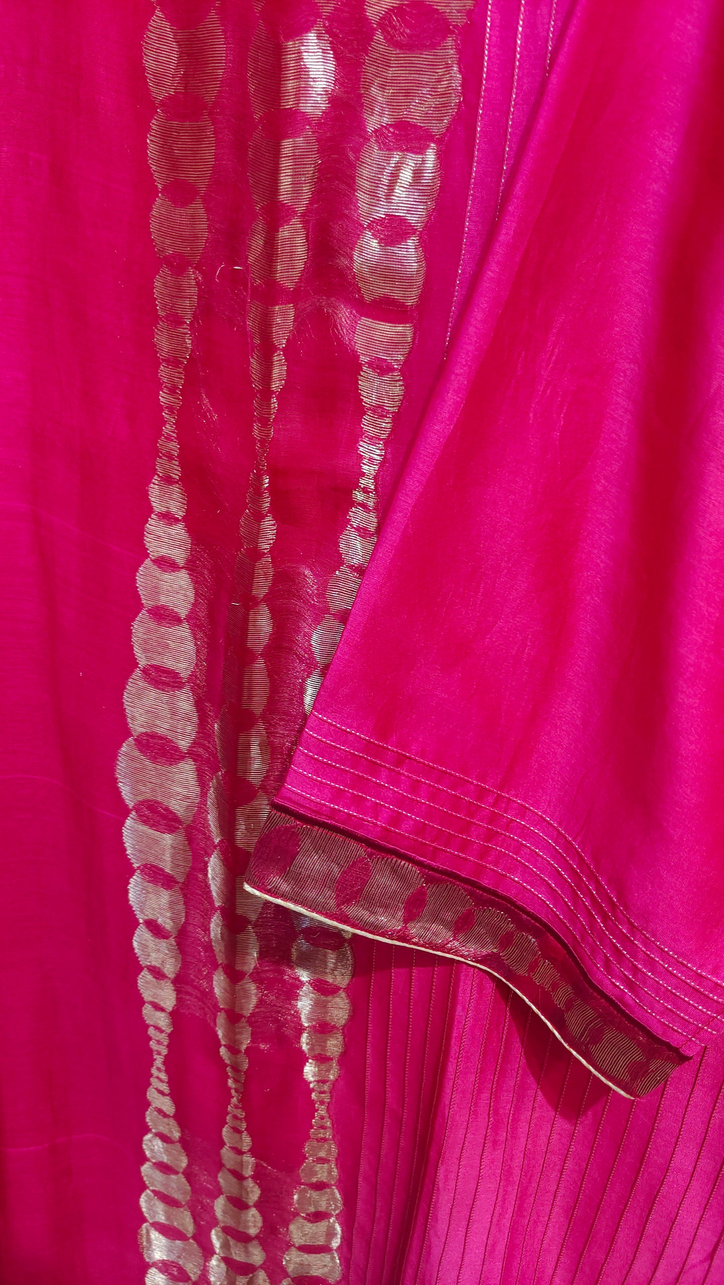 Semi Stitched Chanderi Formal Suitset