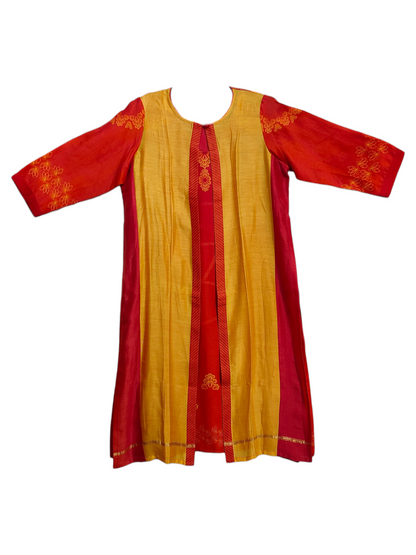 Semi Stitched Casual Chanderi Suitset