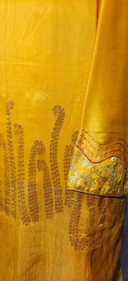 Semi Stitched Formal Chanderi kurta