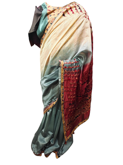 Formal Chanderi Silk Ajrakh Saree