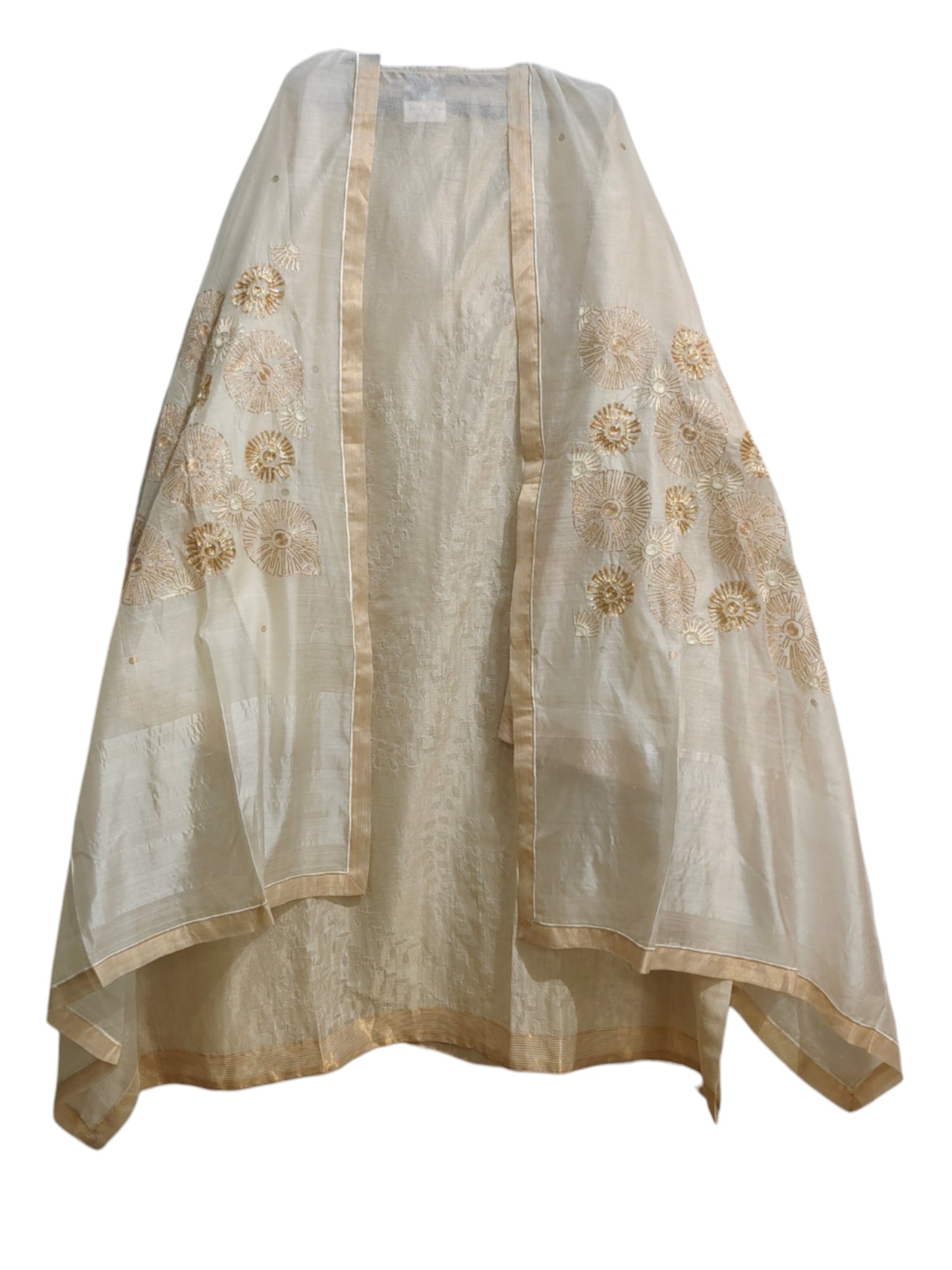 Semi Stitched Chanderi Formal Suitset