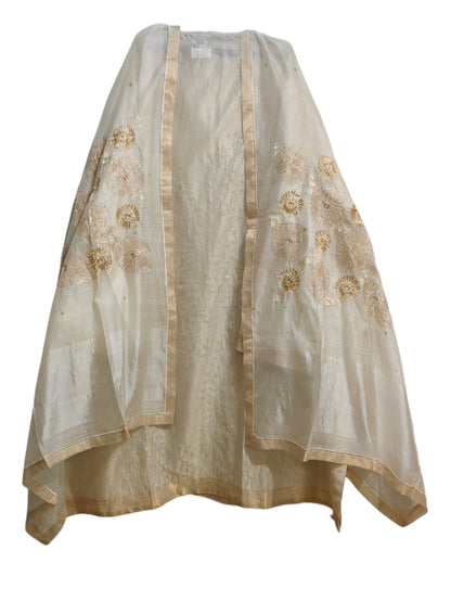 Semi Stitched Chanderi Formal Suitset