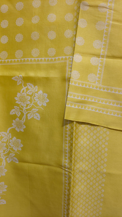 Semi Stitched Chanderi Casual suitset