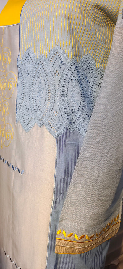 Semi Stitched Formal chanderi Suitset VISHAL KAPUR