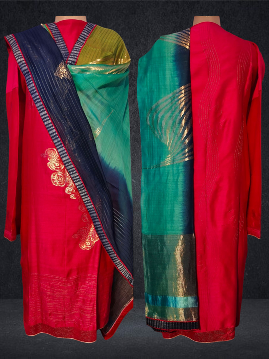 Semi Stitched Formal chanderi Suitset VISHAL KAPUR