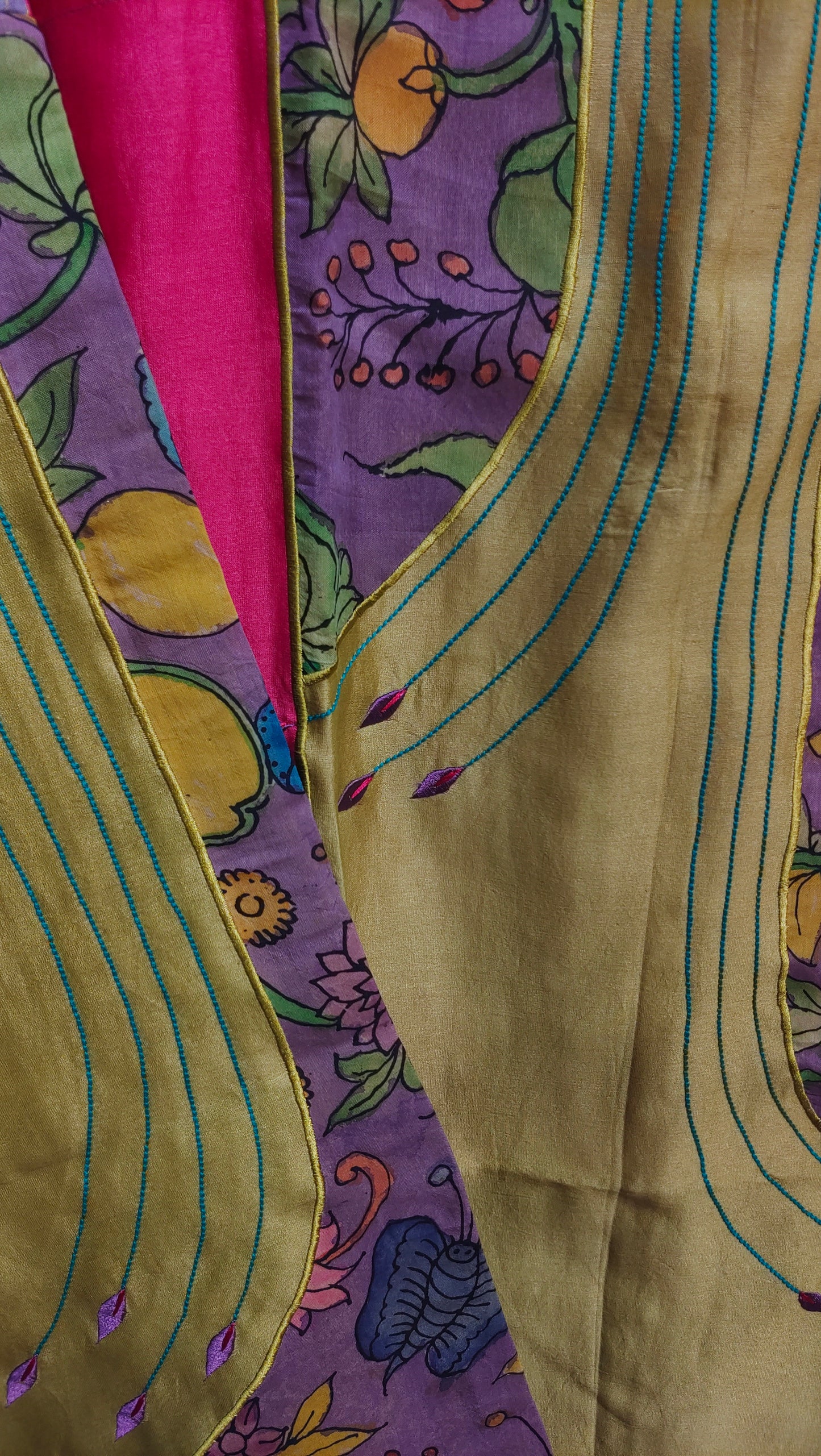 Semi Stitched Chanderi Kalamkari Short Tunic