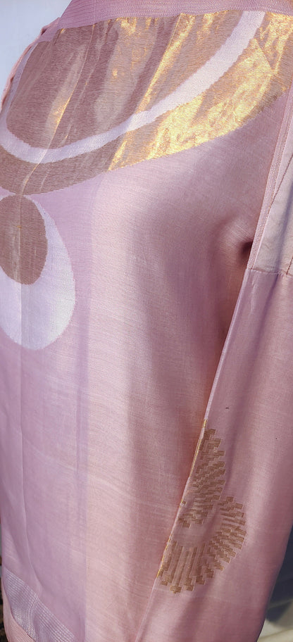 Semi Stitched Chanderi Zariwoven Short Tunic VISHAL KAPUR STUDIO