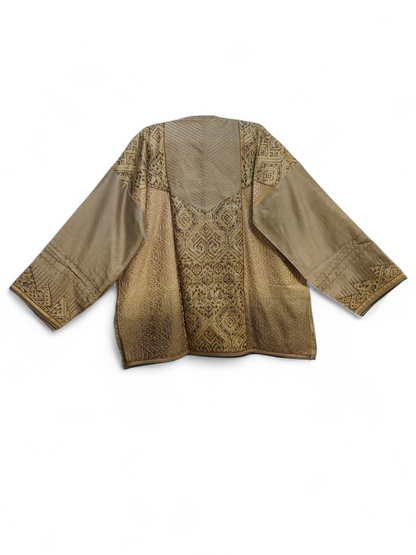 Semi Stitched Chanderi Ajrakh Short Tunic