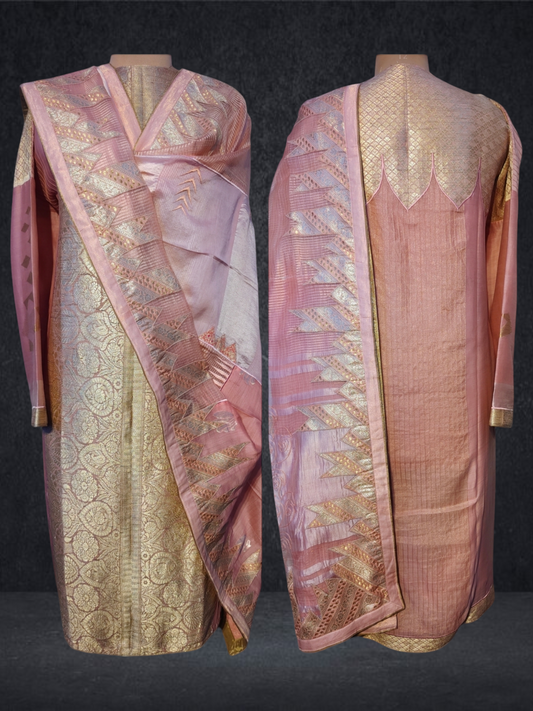 Semi Stitched Chanderi Formal Suitset