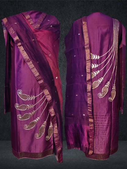 Semi Stitched Formal chanderi Suitset