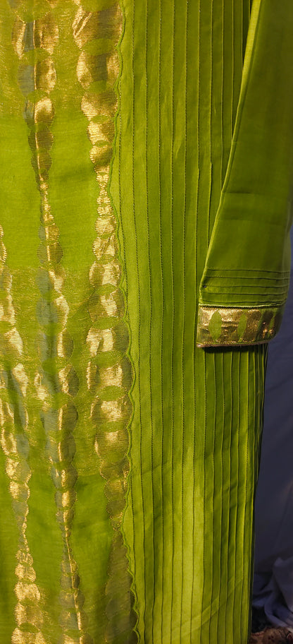 Semistitched Chanderi Zariwoven Kurta