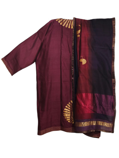Semi Stitched Chanderi Formal Suitset