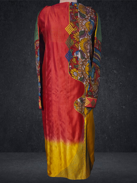 Semi Stitched Chanderi kurta