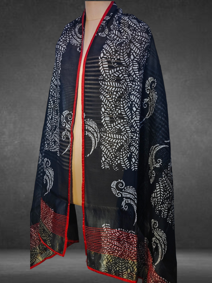 Chanderi Block Printed Dupatta