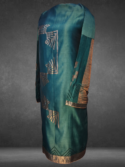 Semi Stitched Formal Chanderi kurta