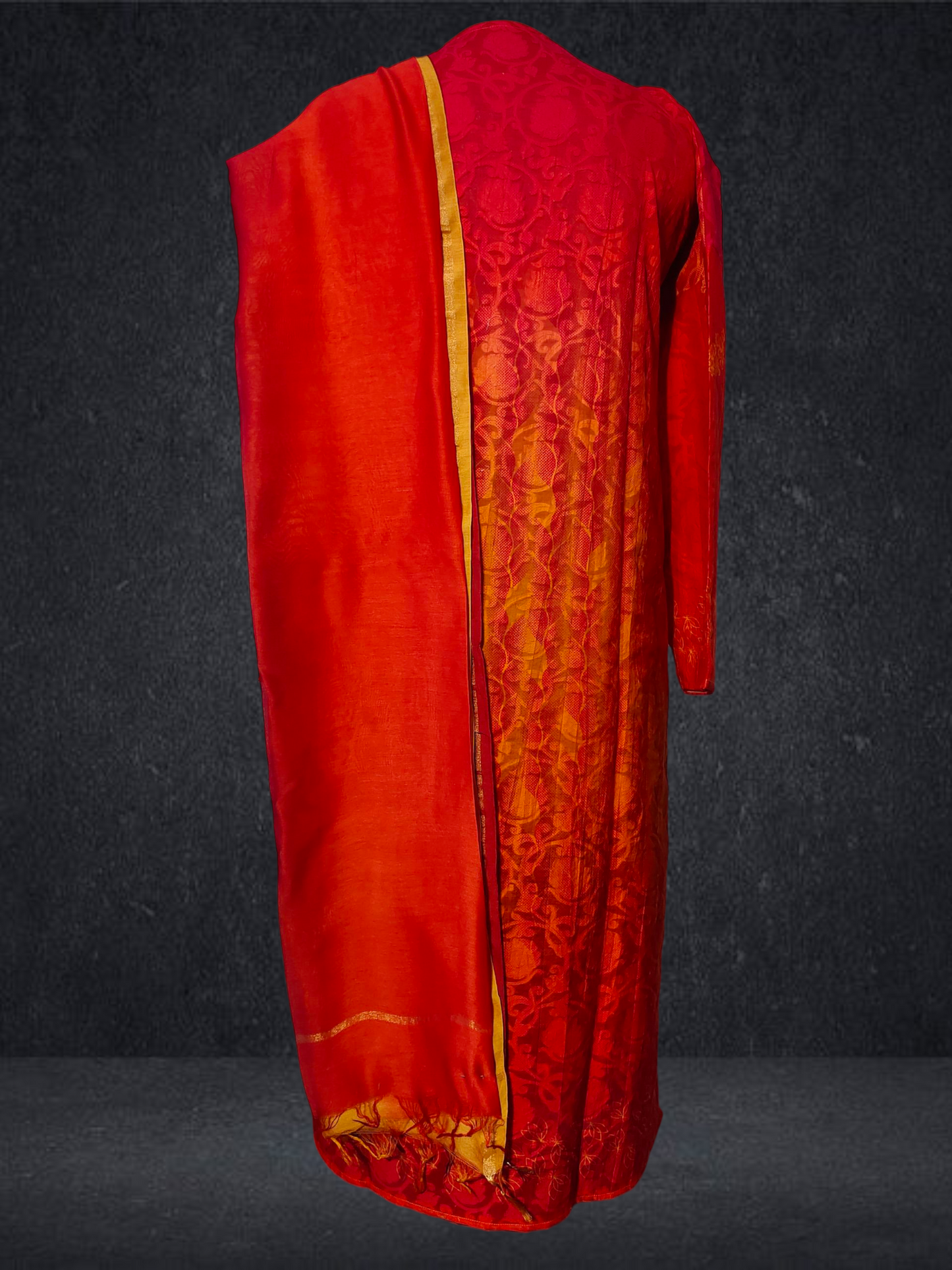 Semi Stitched Chanderi Casual Suitset