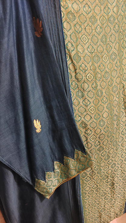 Semi Stitched Formal chanderi Suitset