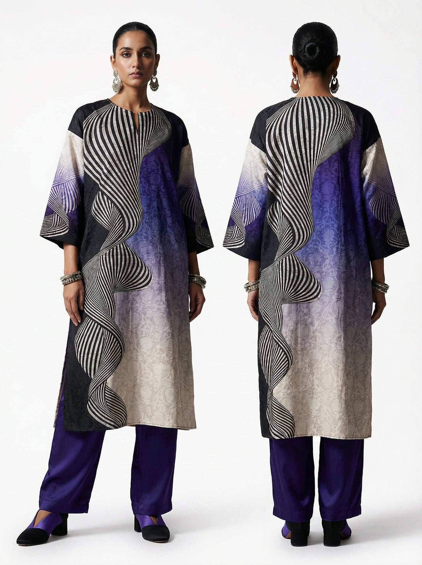 Semi Stitched Chanderi Kurta