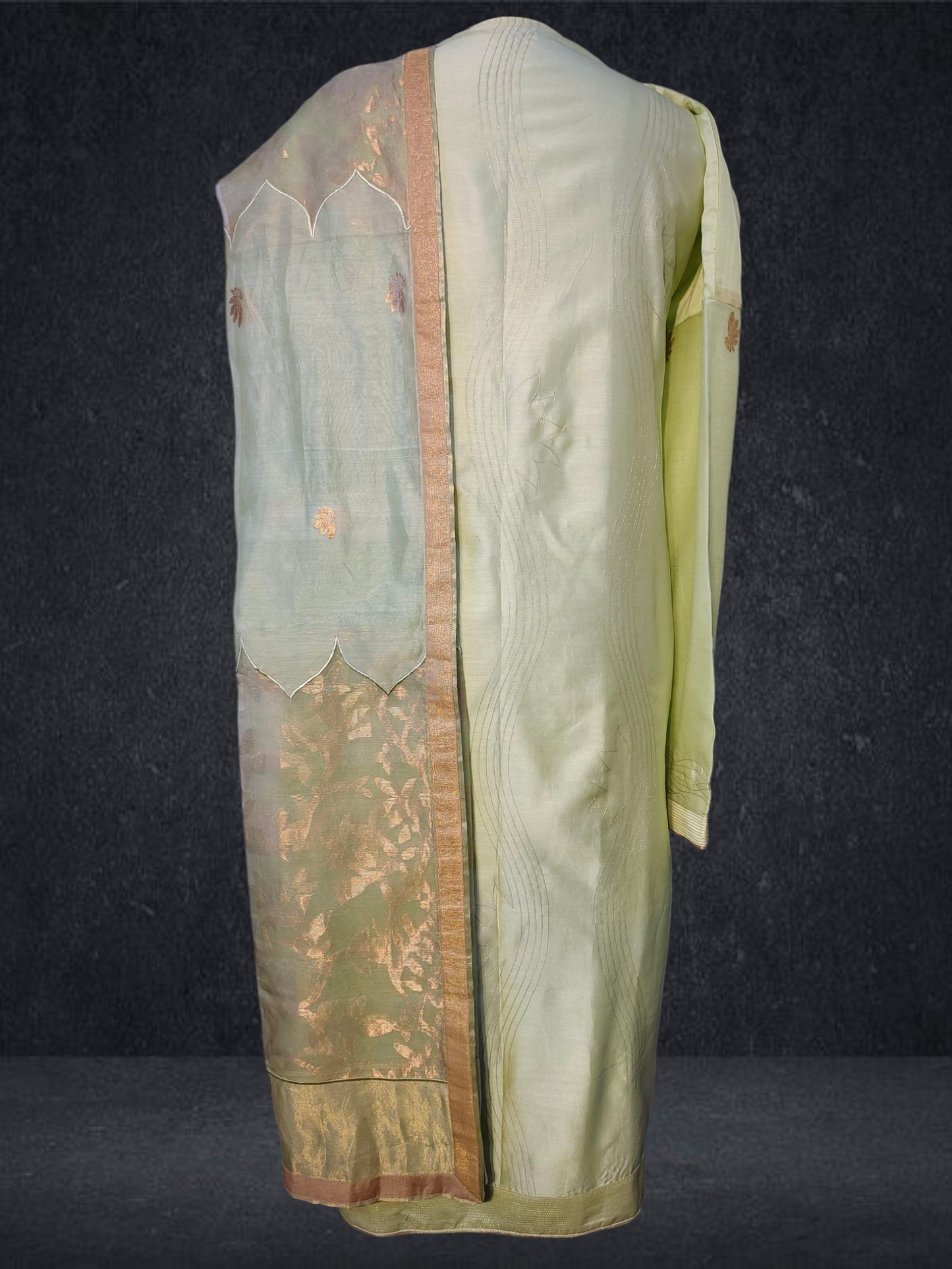 Semi Stitched Formal chanderi Suitset