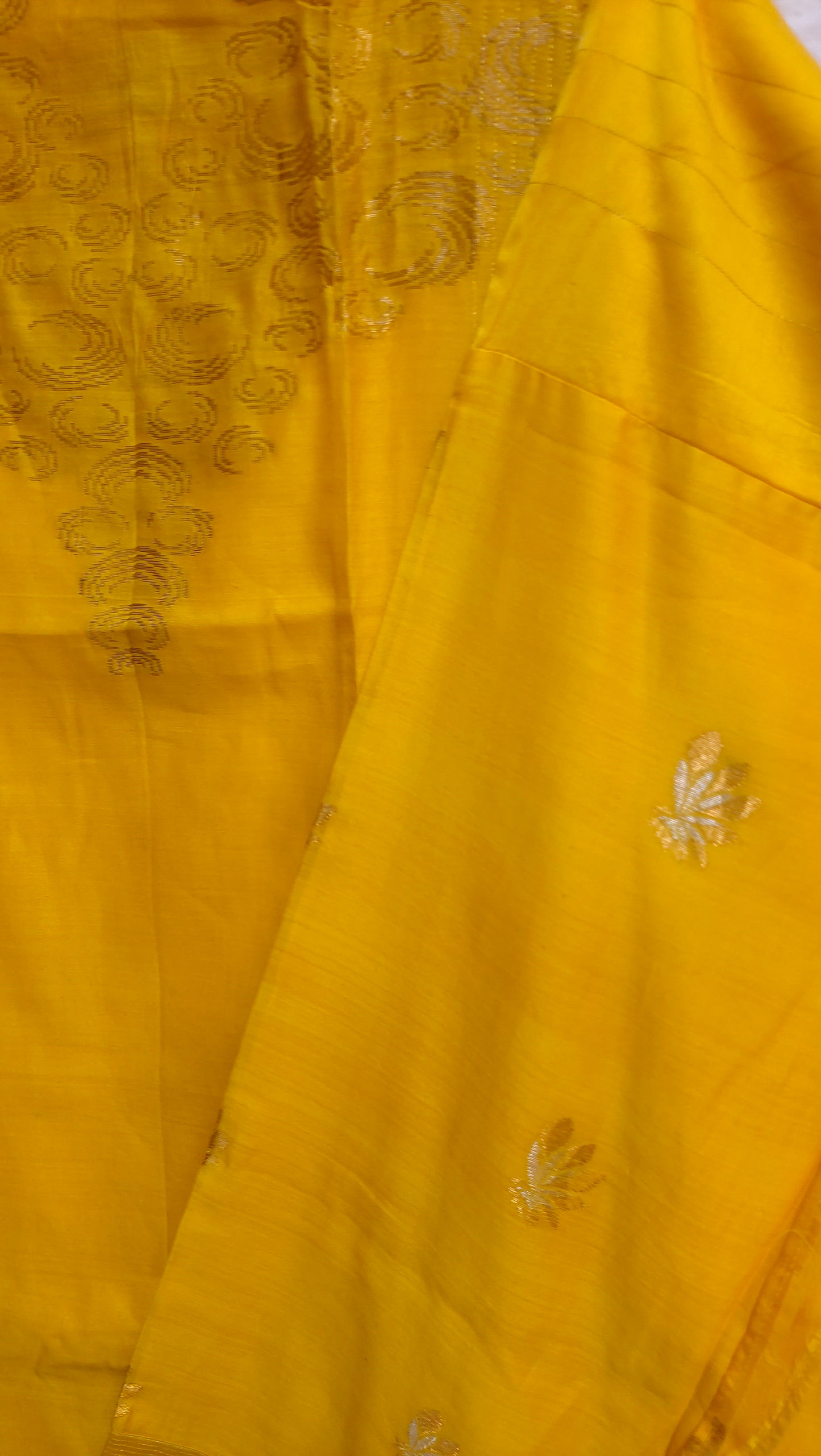 Semi Stitched Chanderi Formal Suitset