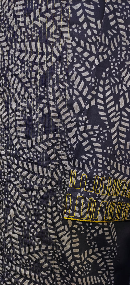 Semistitched Cotton Block Printed Kurta